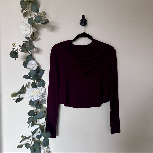 Forever 21 Long Sleeve Ribbed Crop Hoodie - Picture 8 of 8